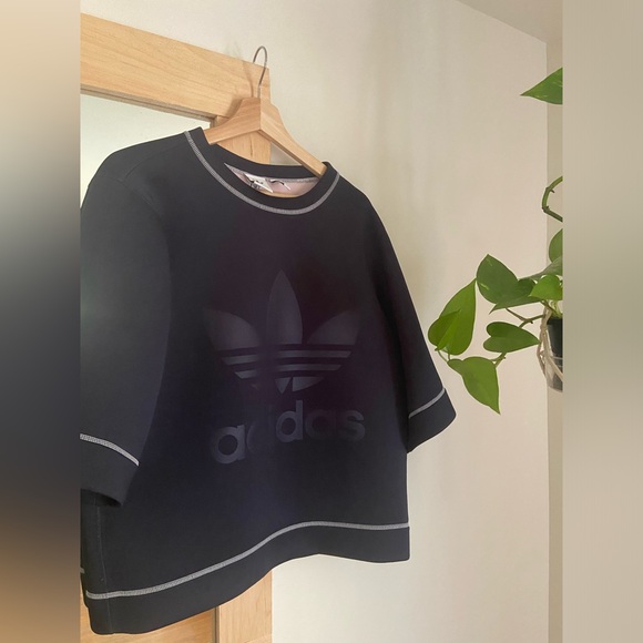 Adidas Originals Neoprene Trefoil Logo Sweatshirt S/M oversized - Picture 2 of 9